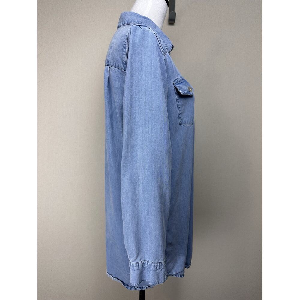 Soft Surroundings Shirt Top Womens Sz S Tencel Lyocell Button Up Long Sleeve - Picture 3 of 16
